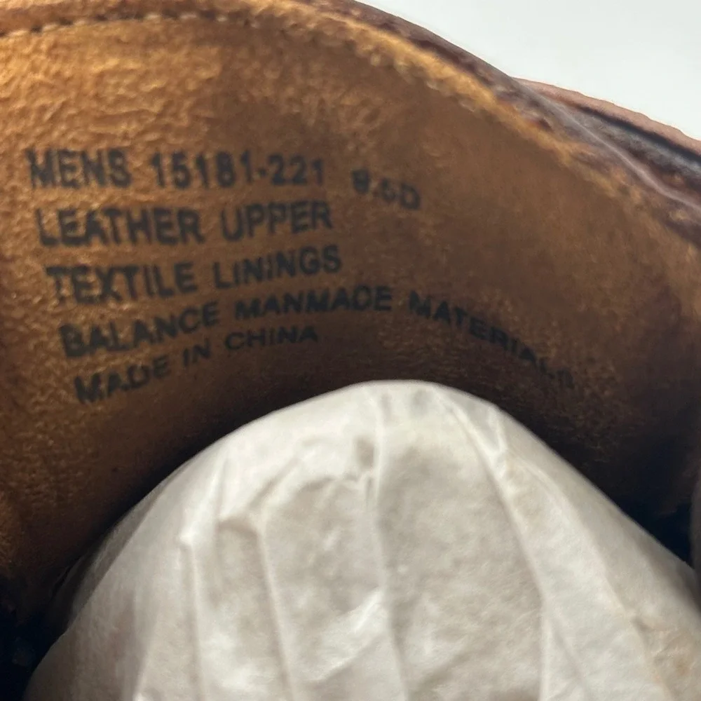 Florsheim 15181 Postino WT OX Mens Size 9.5 D Cognac Leather Wingtip Dress Shoes